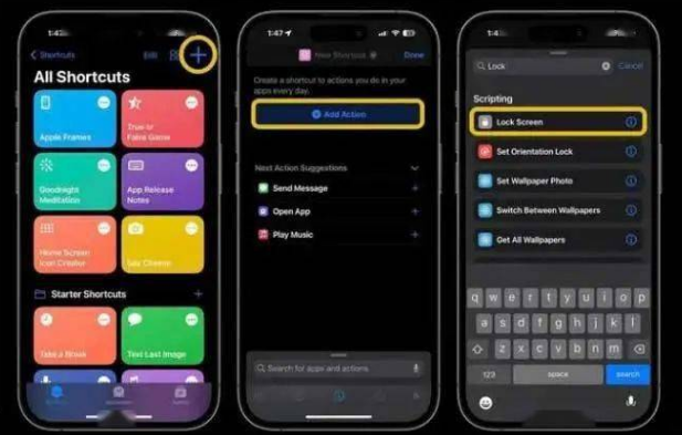 南区街道苹果14锁屏维修店分享iPhone14升级iOS16.4后如何创建锁屏快捷方式 