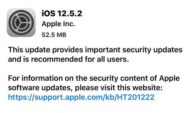南区街道苹果手机维修分享iOS12.5.2发布，建议所有老苹果用户安装 